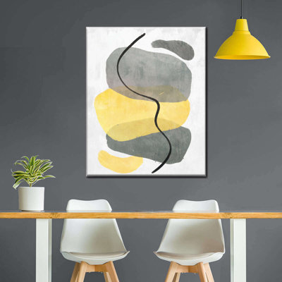 Yellow And Grey Abstract Canvas Print