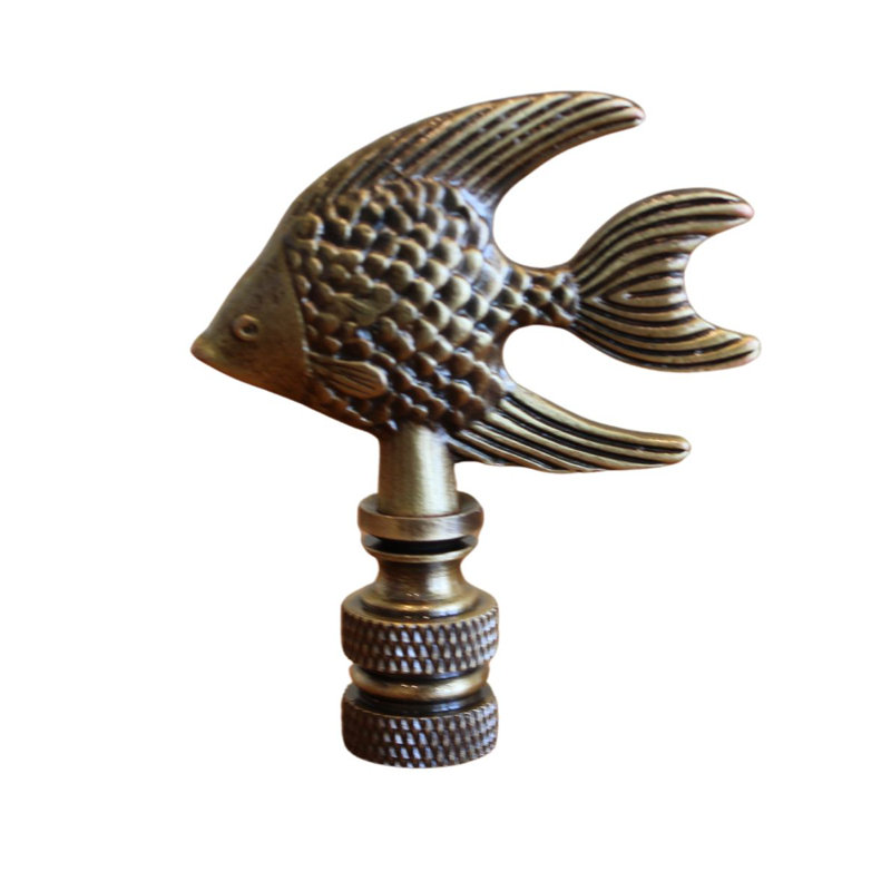 Faîteau de lampe Angel Fish en laiton antique, 2,3 po