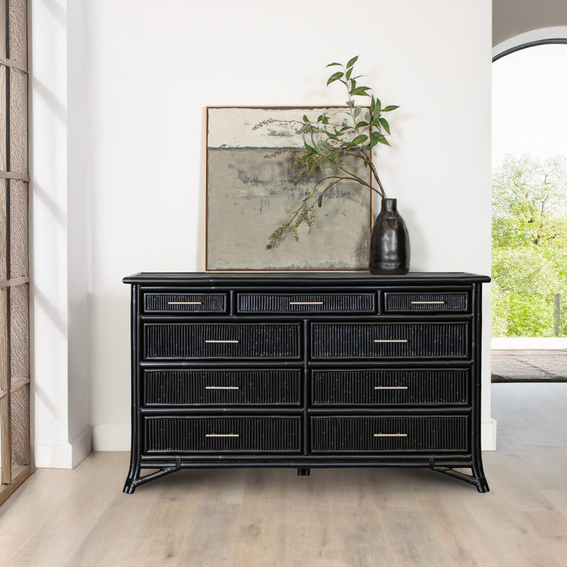Commode double 9 tiroirs Bermuda, Noir, noir, noir, noir