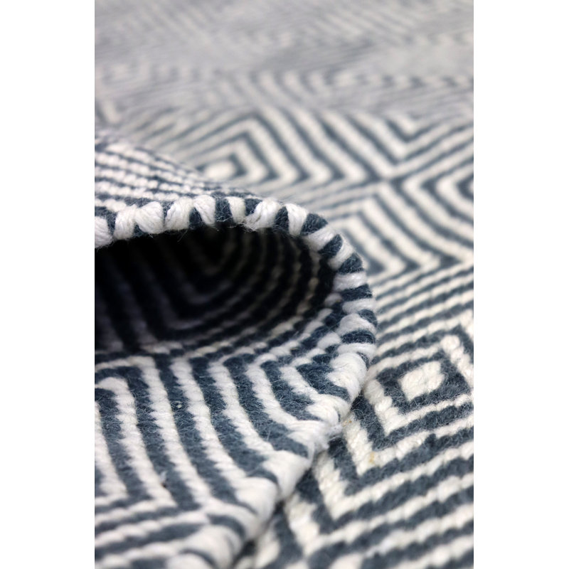 Tapis unique nouvel âge 9 pi x 12 pi Dazzler en ivoire / indigo / bleu