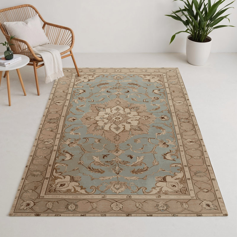 Tapis gris d'intérieur et d'extérieur Tabriz, Rectangulaire 3 pi x 5 pi