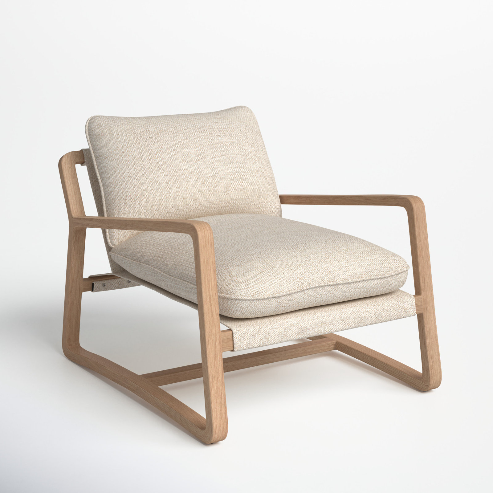 Shea Teak Outdoor Lounge Chair, Washed Brown, Faye Sand