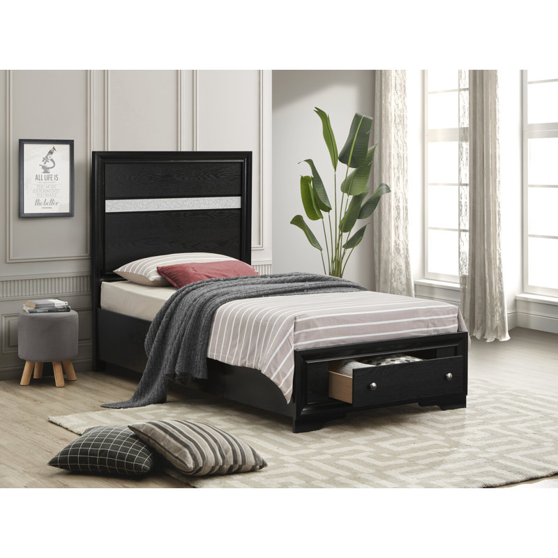 Brayden Twin Storage Bed, Black