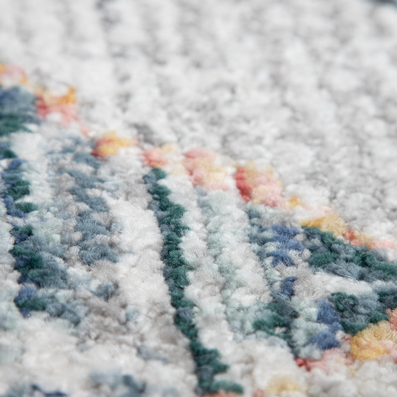 Tapis gris / crème / coloré Hartje, Rectangle 2 pi x 3 pi 3 po