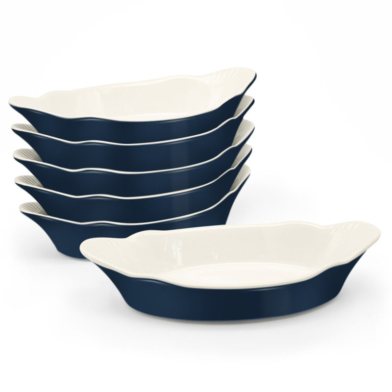 Kook 6 Piece Non-Stick Ceramic Bakeware Set, Navy Blue