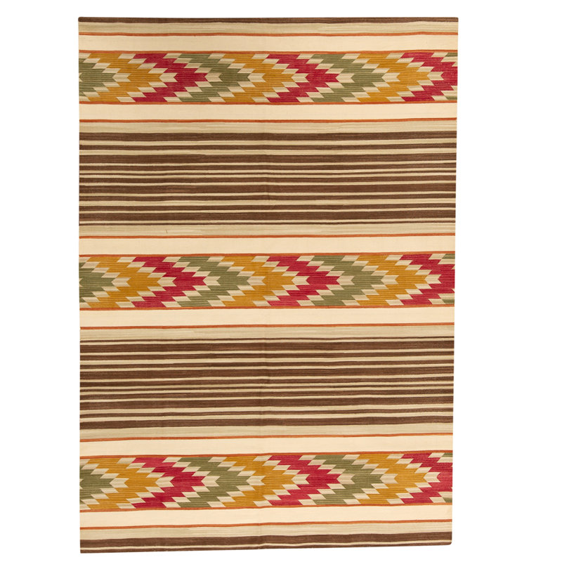 Flatweave Wool Area Rug in Multi