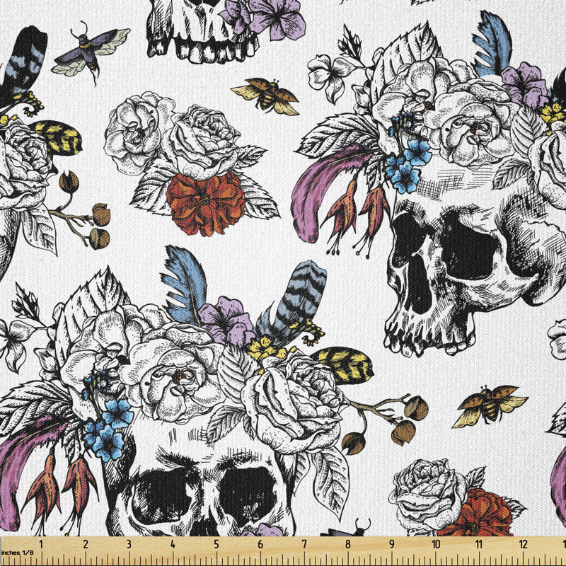 Chukes Sugar Skull Flowers Multi-Purpose Fabric