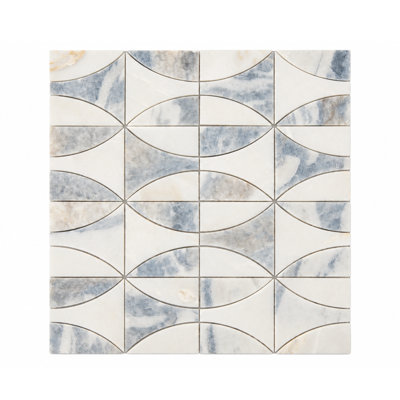 12" X 11" Tan Stone Stacked Mosaic Floor And Wall Tile