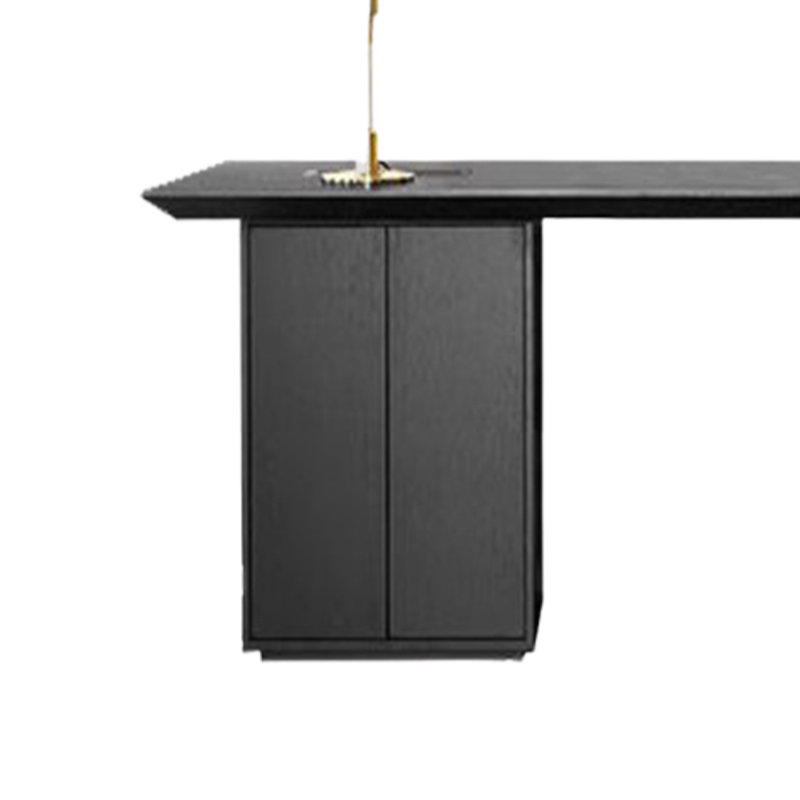 Bureau pour le bureau à domicile simple, H 29,53 po x l 86,61 po x P 31,5 po, Noir