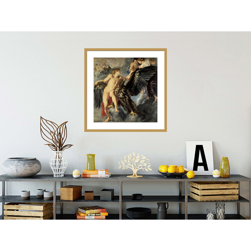 L'enlèvement de Ganymède par Peter Paul Rubens, impression giclée encadrée, H 33,91 po x l 33,5 po
