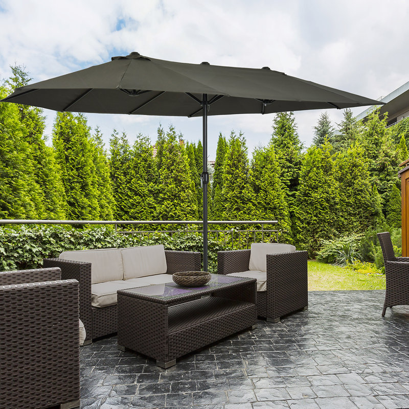 Parasol d'extérieur à double face exceptionnel pour diverses occasions et espaces, Gris
