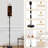 PeeNoke 68.5" Standing Floor Lamp Dark Gothic Sunflower Skulls Autumn Leaves Dimmable Metal Pole Lamp with Linen Lampshade LED Bulb Included