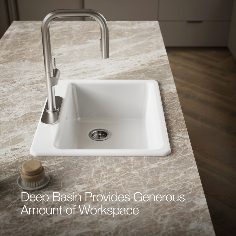 Évier de cuisine à montage sur plan L 27 po x l 22 po Riverby®, 3 trous, Blanc
