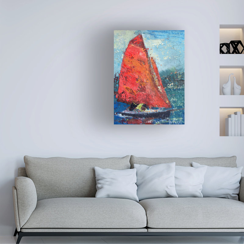 «Red Sail» par Beth A Forst, impression sur toile tendue, H 19 po x l 14 po x P 2 po