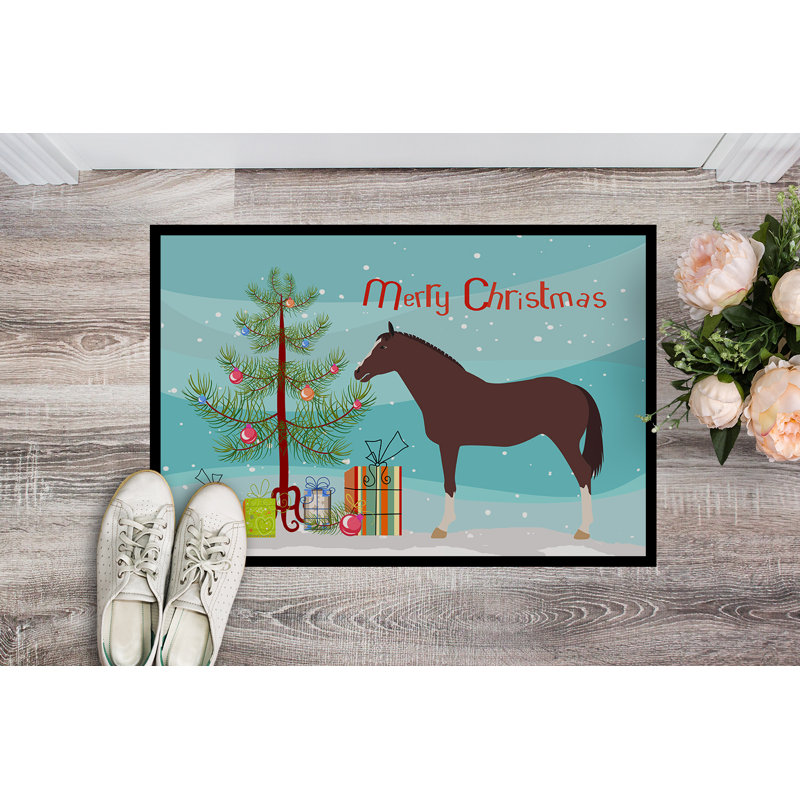 Barbara Non-Slip Christmas Outdoor Doormat, Rectangle 1'6 x 2'3"