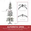 6 ft Pencil Snow Flocked Artificial Christmas Tree with 600 Realistic Pine Branches Pine Cones Red Berries Auto Open Green