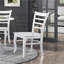 Ensemble de salle à manger 5 pièces à finition blanche avec table ronde et 4 chaises-1810822670