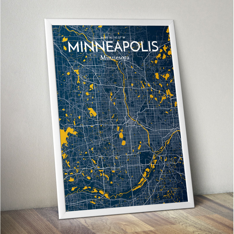 Minneapolis City Map - No Frame Print, 61cm H x 45.7cm W x 0.13cm D x 0.13 cm D