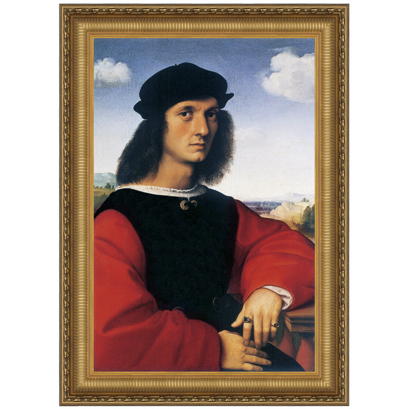 Portrait of Agnolo Doni, 1506 par Raphael (Sanzio Raffaello), reproduction d'art encadrée