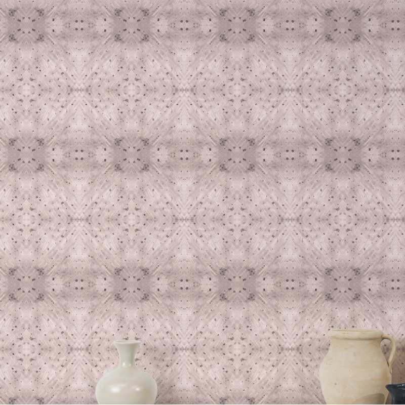 Abra Celestial Diamonds Premium Matte 10' L x 24" W Wallpaper Roll, Non-Woven, Self-adhesive, Copper