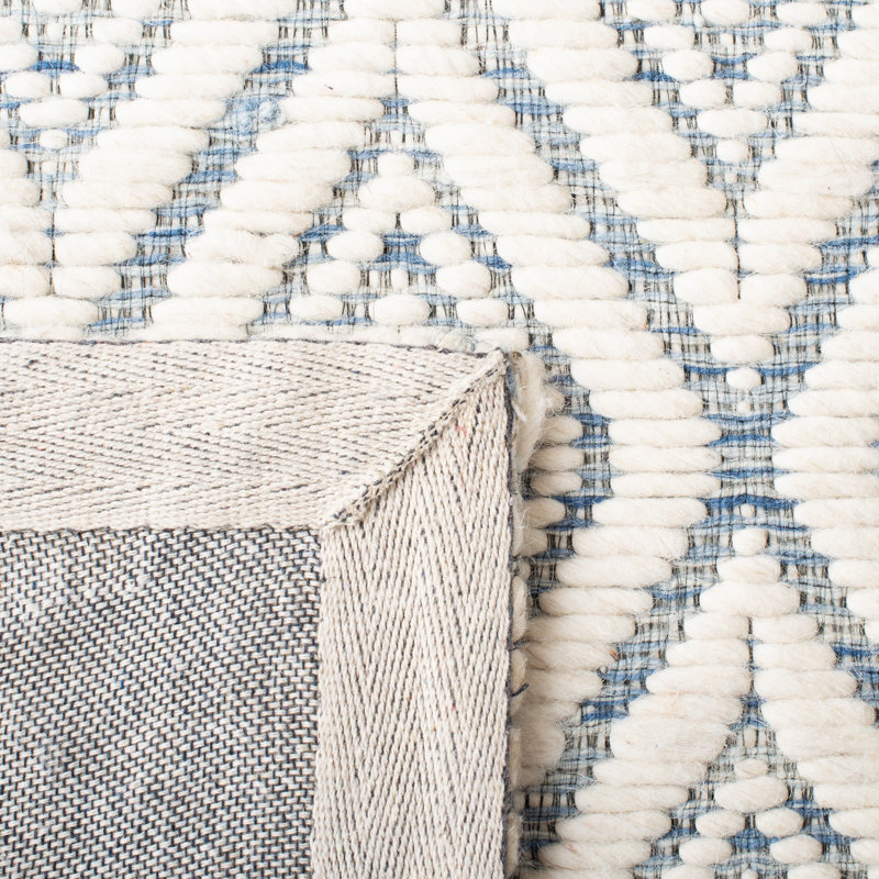 Karaline Hand Woven Wool And Cotton With Latex Geometric Rug, Square 6'