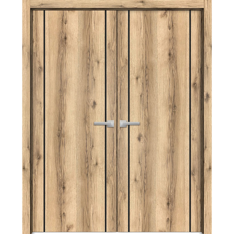 Portes françaises en bois massif massif, Chêne, 36 po x 80 po