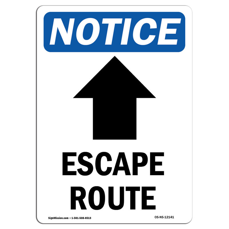 Panneau «Escape Route»