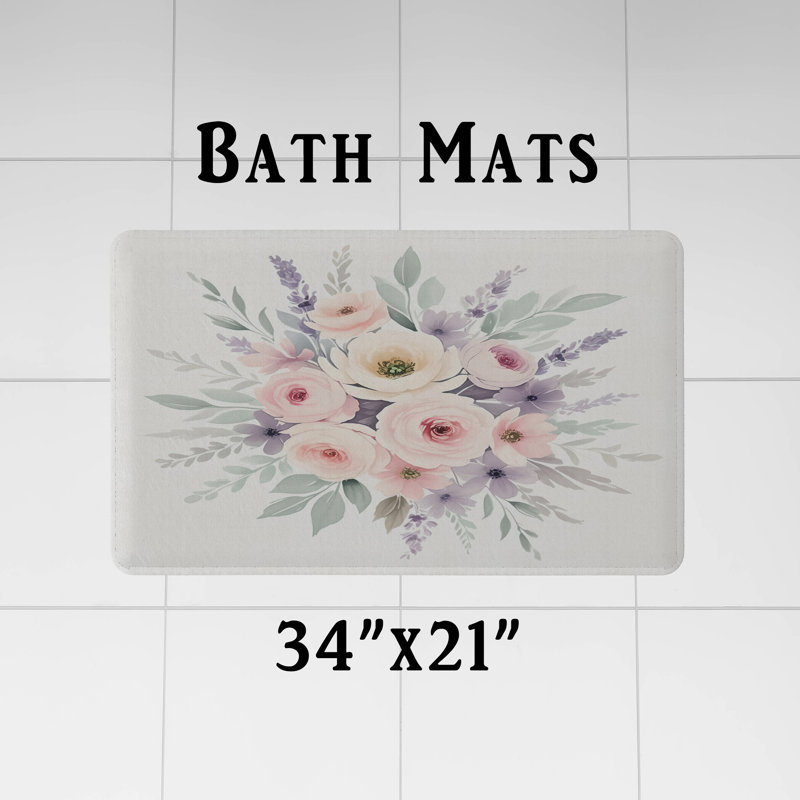 Rideau de douche avec tapis de bain, H 83 po x l 70 po