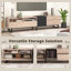 Meuble télé moderne avec double espace de rangement, console média, centre de divertissement avec porte rabattable-489723661