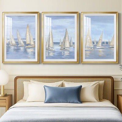 NAUTICAL Series IV - Impression sur mesure encadrée de qualité supérieure - 3 pièces