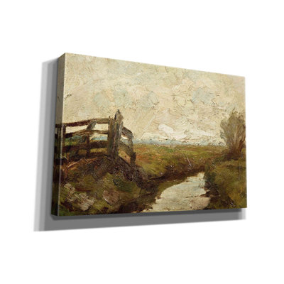 'Irrigation Ditch with Wood Gate at Left, 1894-1895' by Piet Mondrian, Giclee Canvas Wall Art