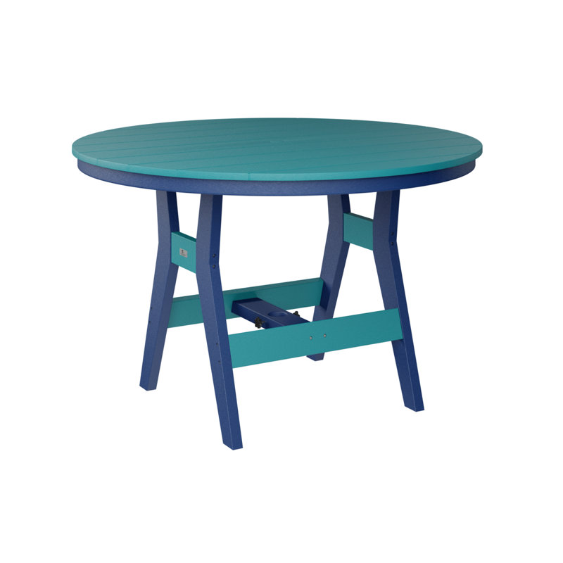 Table ronde à hauteur de comptoir 48 po Berlin Gardens Harbor, Bleu pacifique, Bleu Aruba