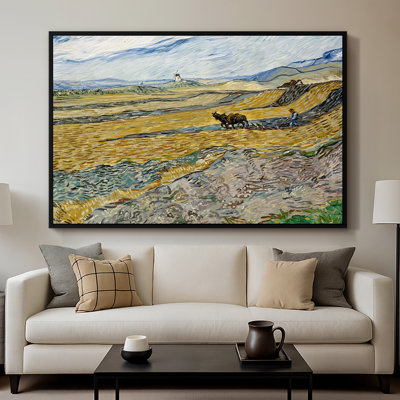 Enclosed Field with Ploughman, 1889-Vincent van Gogh-Framed Gallery Wrapped Canvas