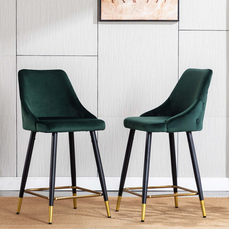 Tabouret de bar 19 po Wilhite, Vert foncé, Tabouret de comptoir (siège d'une hauteur de 24 p