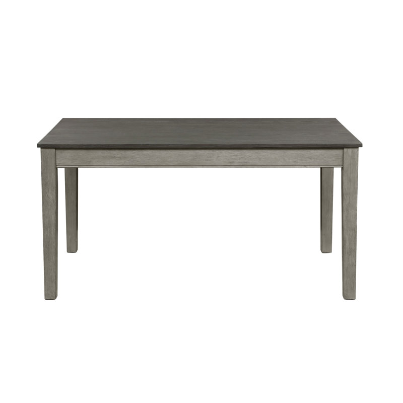 Wire Brushed 1pc Dining Table, Dark Gray/ Light Gray