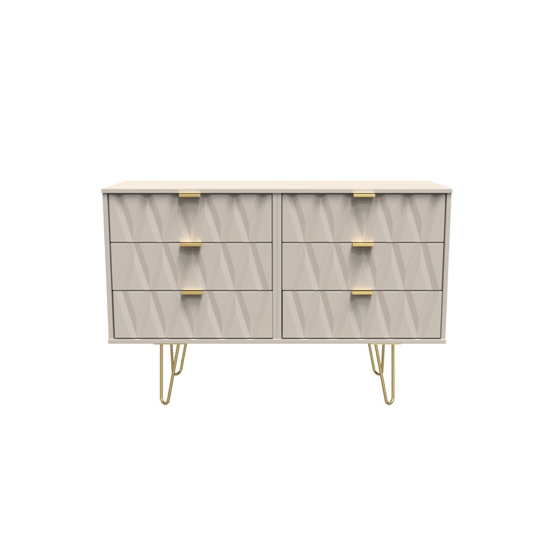 Fully Assembled Alphonzo 6 - Drawer Chest of Drawers, Kashmir Matt