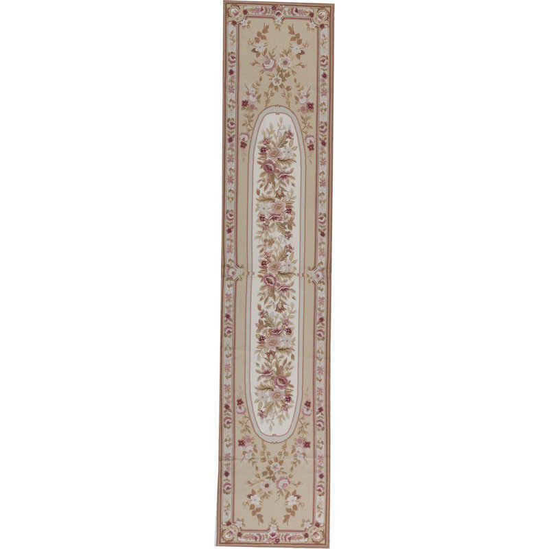 Hand-Knotted High-Quality Beige Runner