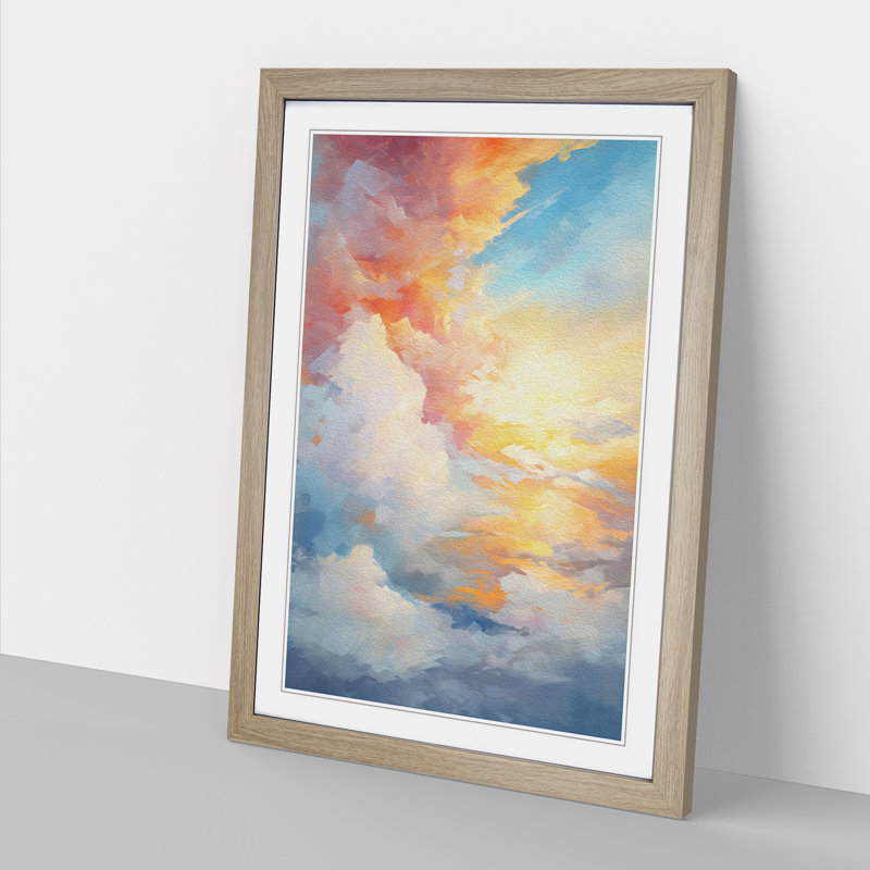 Single Picture Frame Print on Wood, Oak Framed, 34cm H x 25cm W