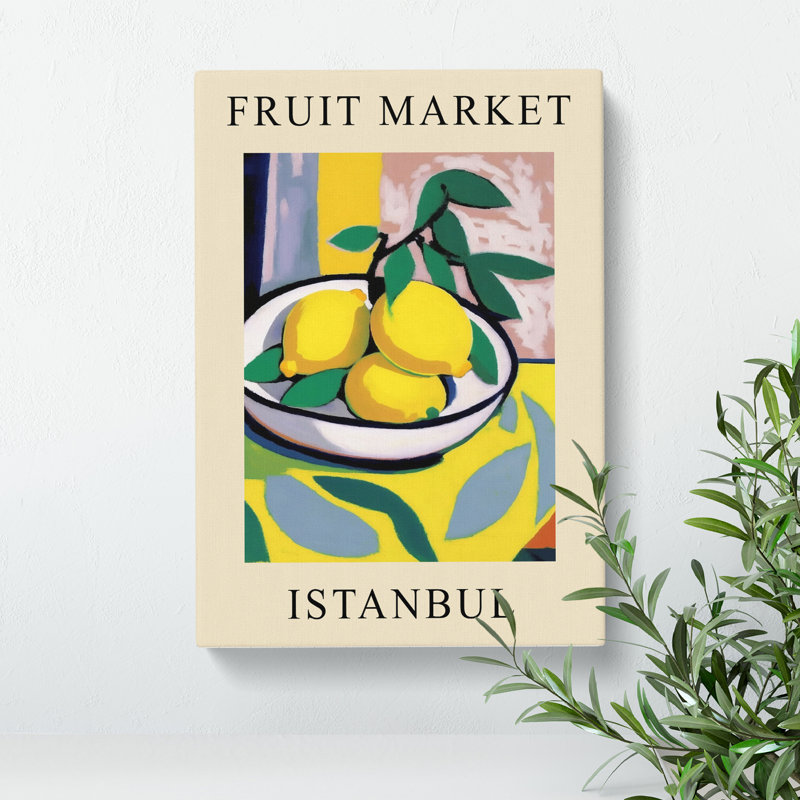 Lemon Istanbul Fruit Market - Wrapped Canvas, 50cm H x 35cm W x 3cm D