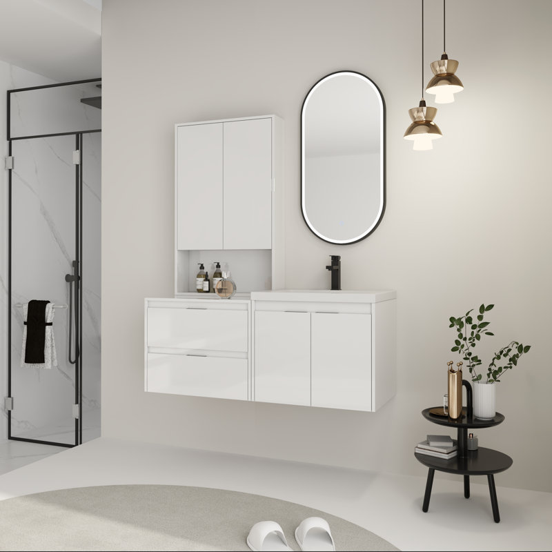 Meuble-lavabo simple 48 po pour salle de bain moderne