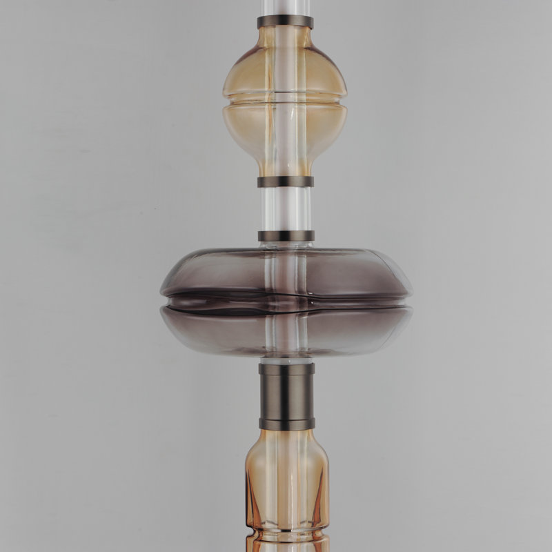 Gusto LED Floor Lamp, Gunmetal, Amber/Clear