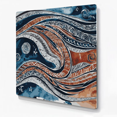 Art mural hawaïen avec motifs polynésiens gris