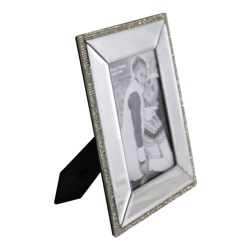 Brienne Silver Glass Mirrored Picture Frame, 15cm H x 10cm W x 0.5cm D