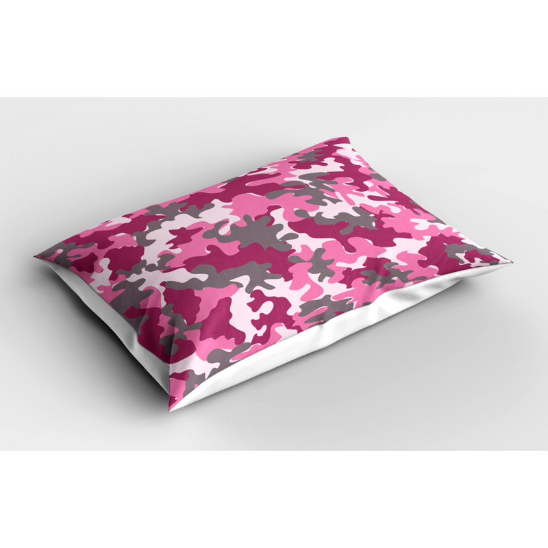 Gray/Pink Polyester Microfiber Piece Sham, Twin
