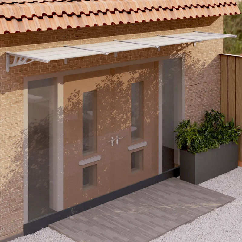 Armannai Door Canopy Polycarbonate, Grey/Clear