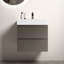Ensemble de meuble-lavabo mural à double cuve flottante avec tablette ouverte Ben