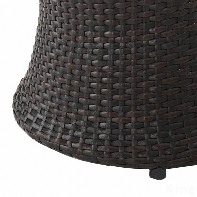 19" Kono Hourglass Table (No Glass Top) ,End Table,Brown