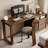 Nut-brown Rectangular Solid Wood with 2 drawers desk-281433181