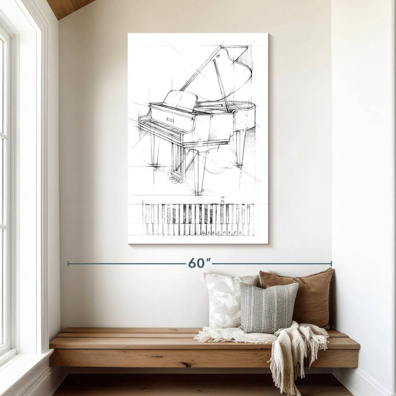 Abarca Piano Sketch, 48" H x 32" W
