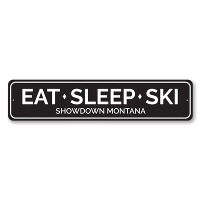 Eat Sleep Ski Custom Aluminum Sign